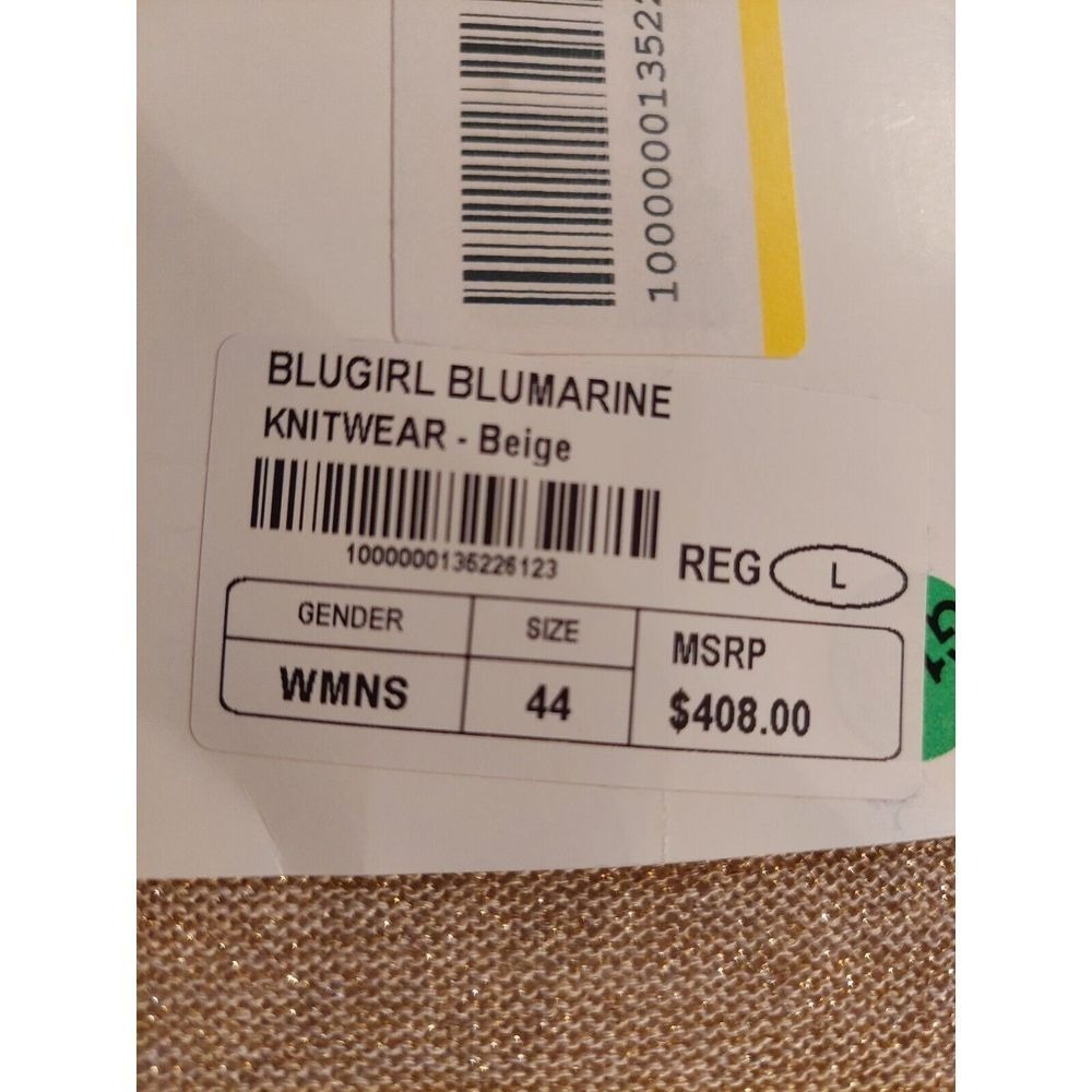 Blugirl By Blumarine Gold Metallic Knit Shrug/Vest Made In Italy Sz 8 NEW! $408 - Picture 9 of 13